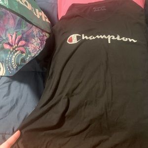 Champion plus size t-shirt black with red and white lettering
